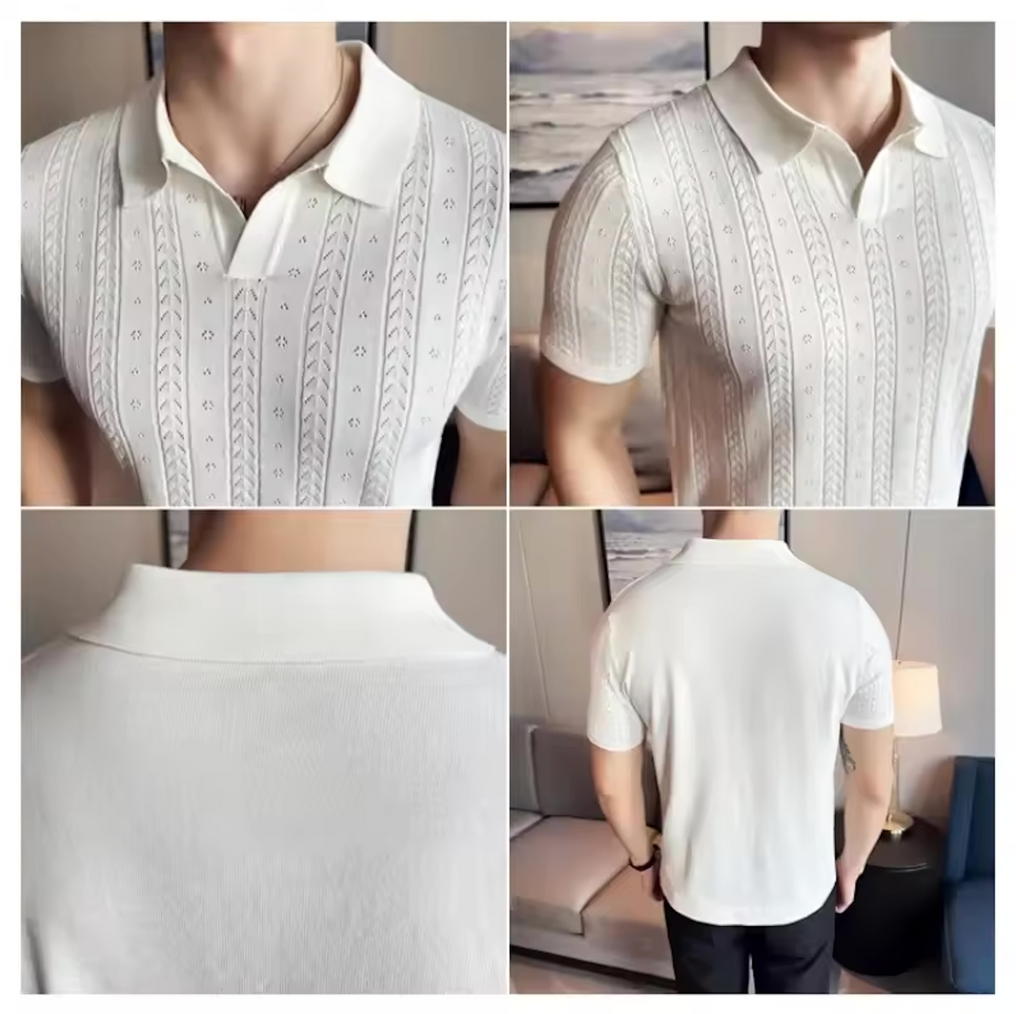 Benton Shirt | Men’s Knitted Polo Shirt with Short Sleeves and Modern Fit