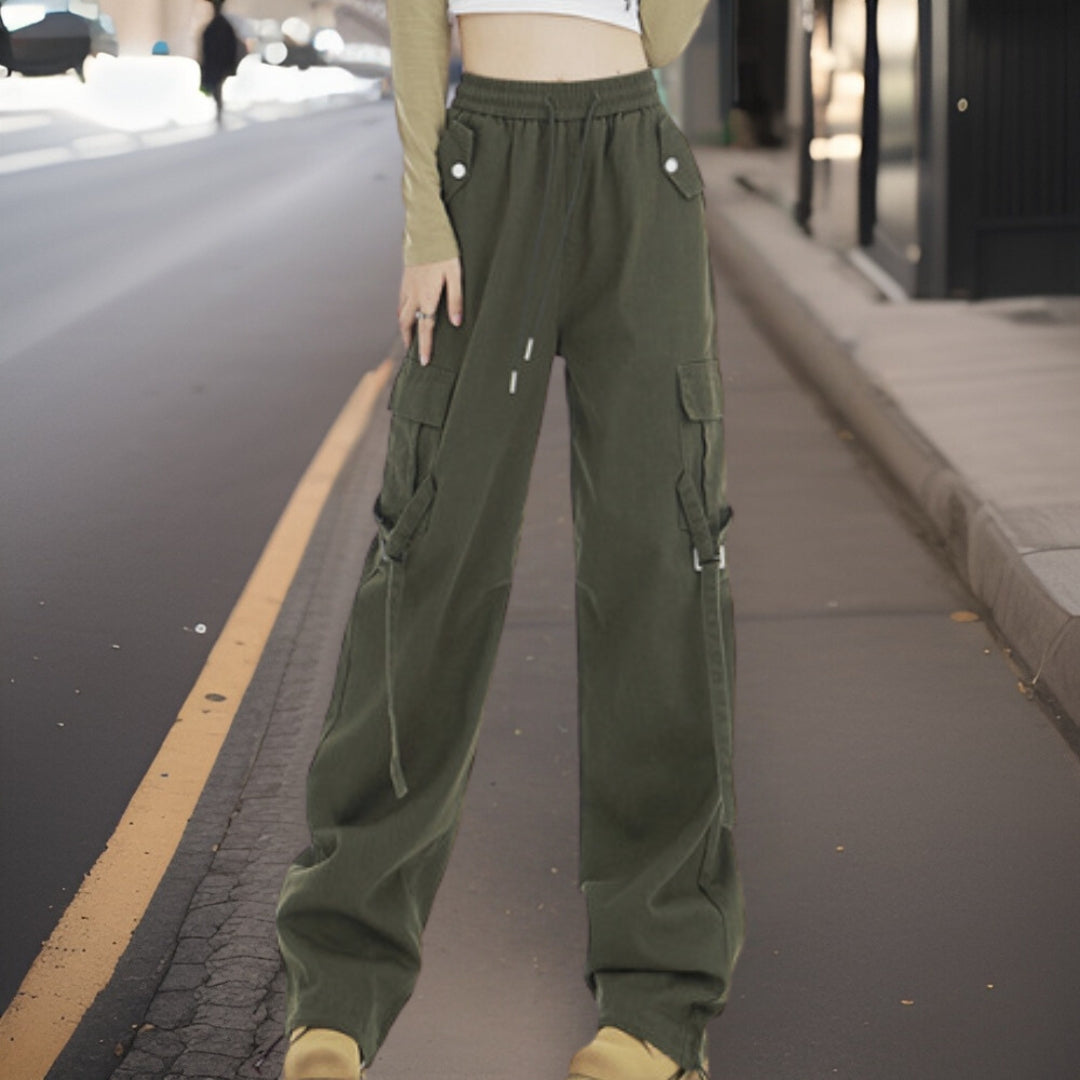 Irma Pants | Wide-Leg Cargo Pants with Drawstring Waist