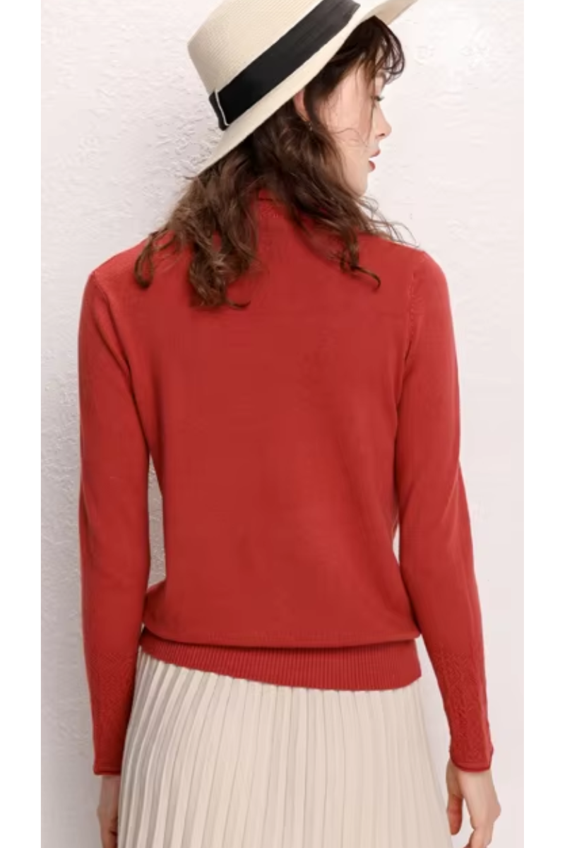 Ivy Turtleneck | Cozy Jacquard Fleece Women's Turtleneck Sweater