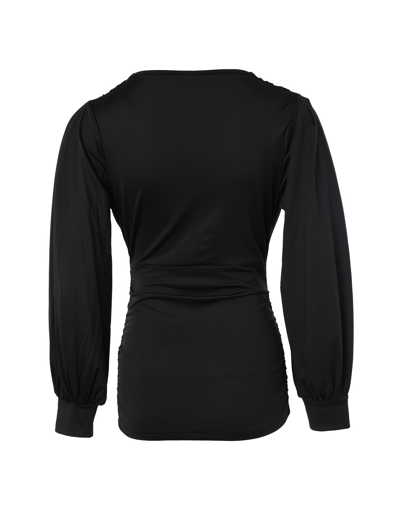 Irelyn Top | Elegant V-Neck Ruched Blouse with Long Sleeves