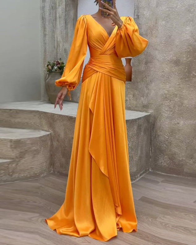 Halima Dress | One-Shoulder Solid Color Two-Piece Set