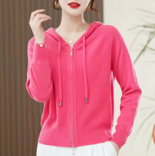 Nisha Hoodie | Women's Autumn Knitted Zip-Up Hoodie