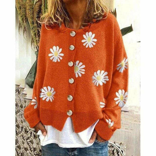 Ottavia Cardigan | Women's Autumn Floral Button-Up Knit Cardigan