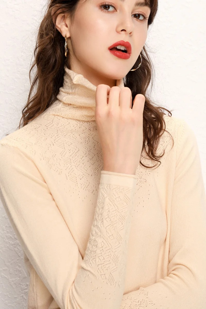 Ivy Turtleneck | Cozy Jacquard Fleece Women's Turtleneck Sweater