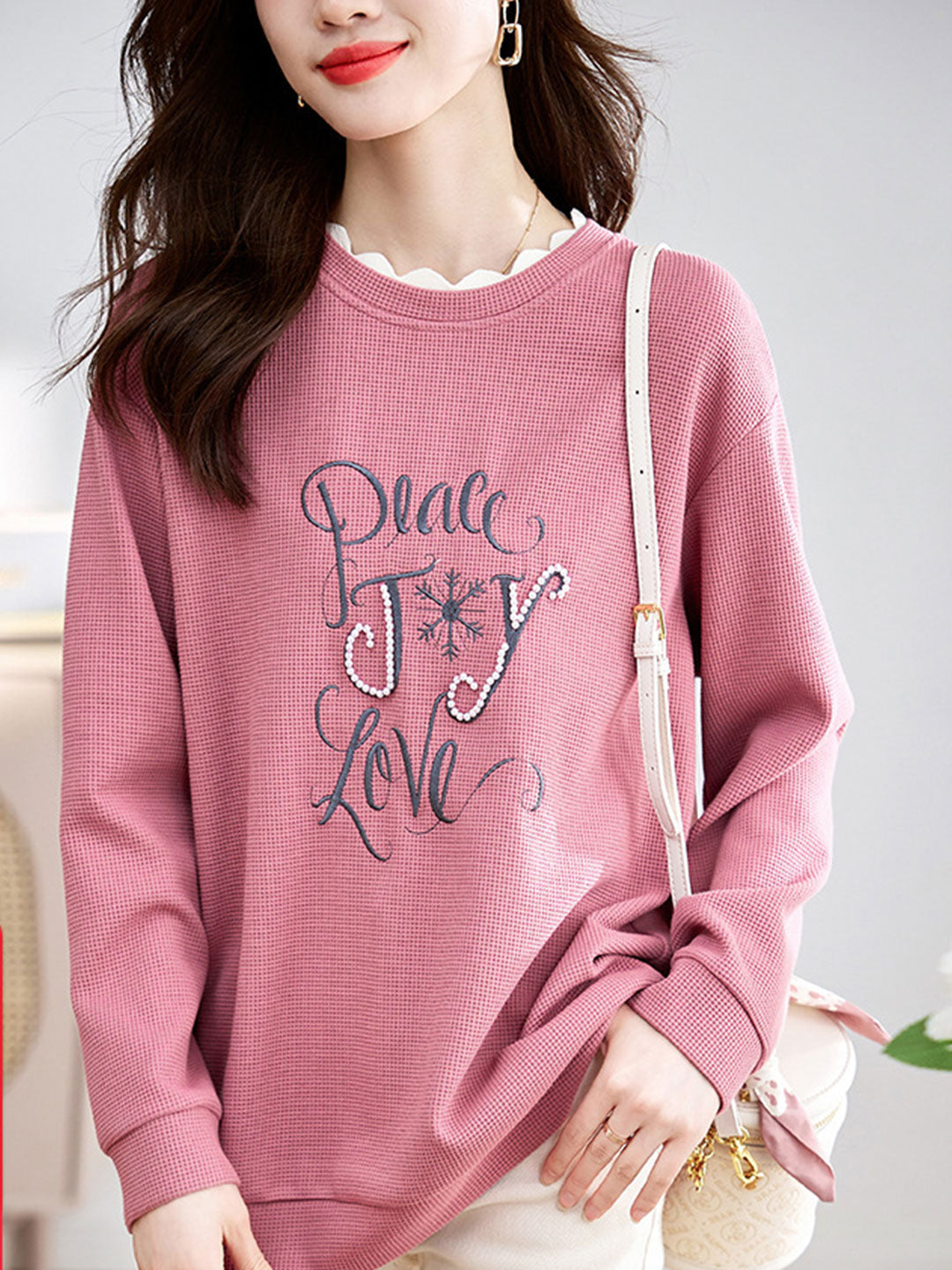 Jaylin Sweatshirt | Classic Beaded Embroidered Sweatshirt