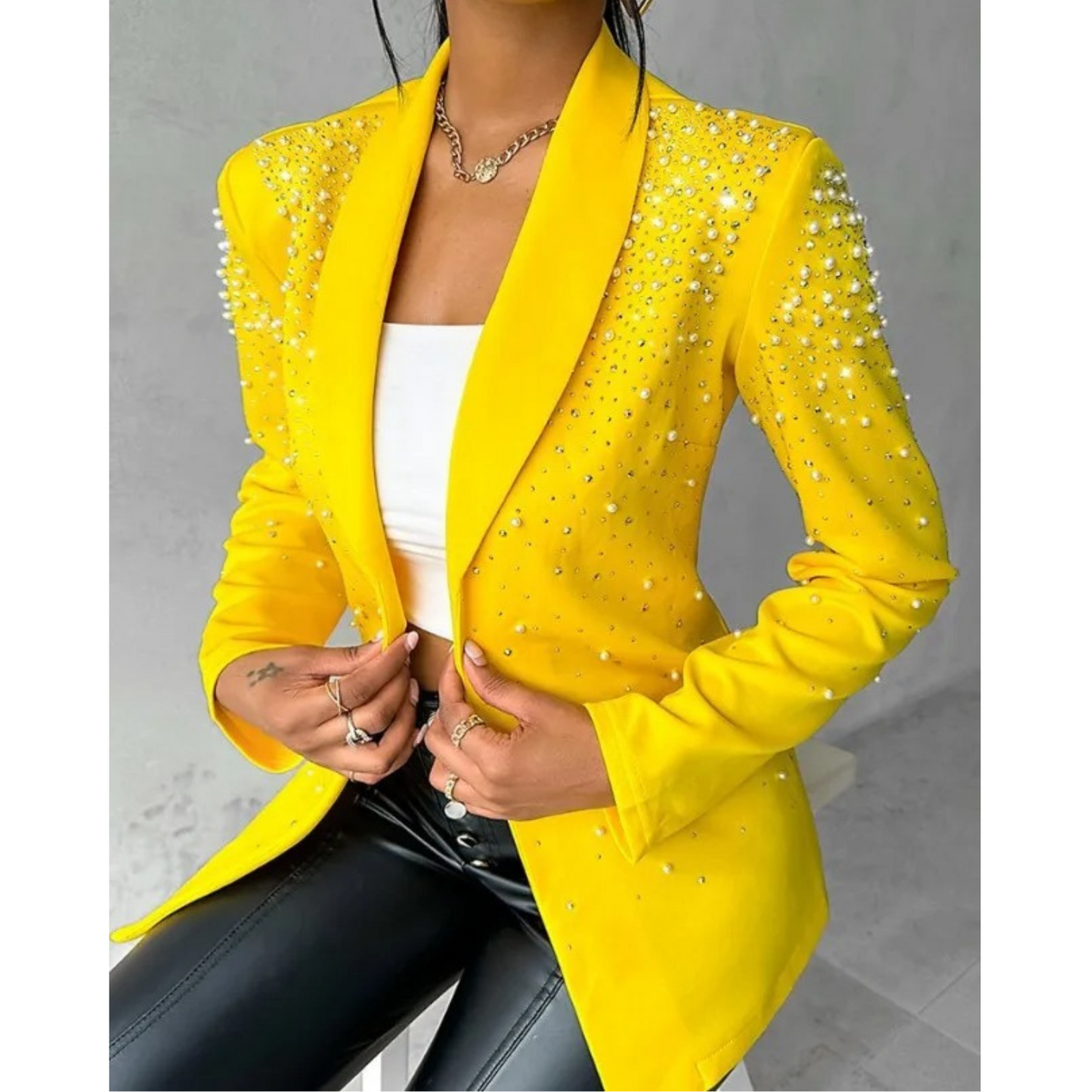 Frona Blazer | Pearl-Embellished Blazer