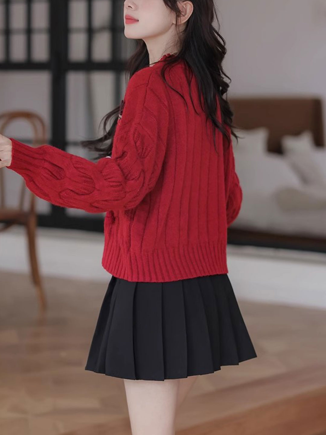 Jaime Sweater | Festive Red Knit Christmas Sweater for Women