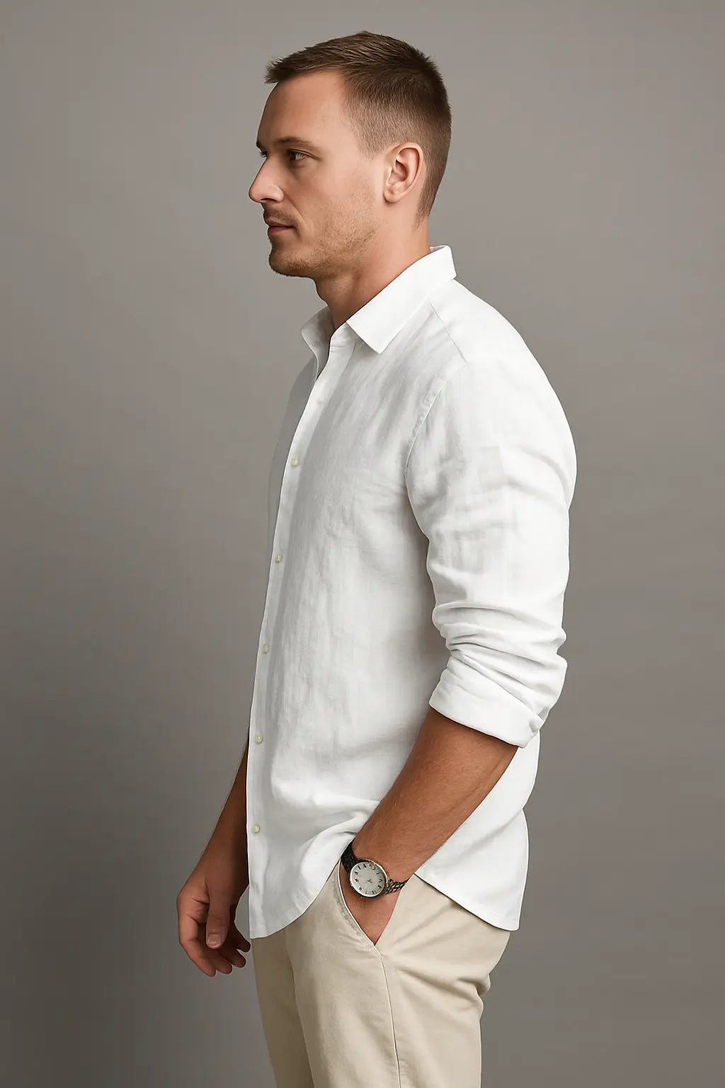 Fenn Shirt | Men’s Long-Sleeve Linen Shirt with Button-Down Front