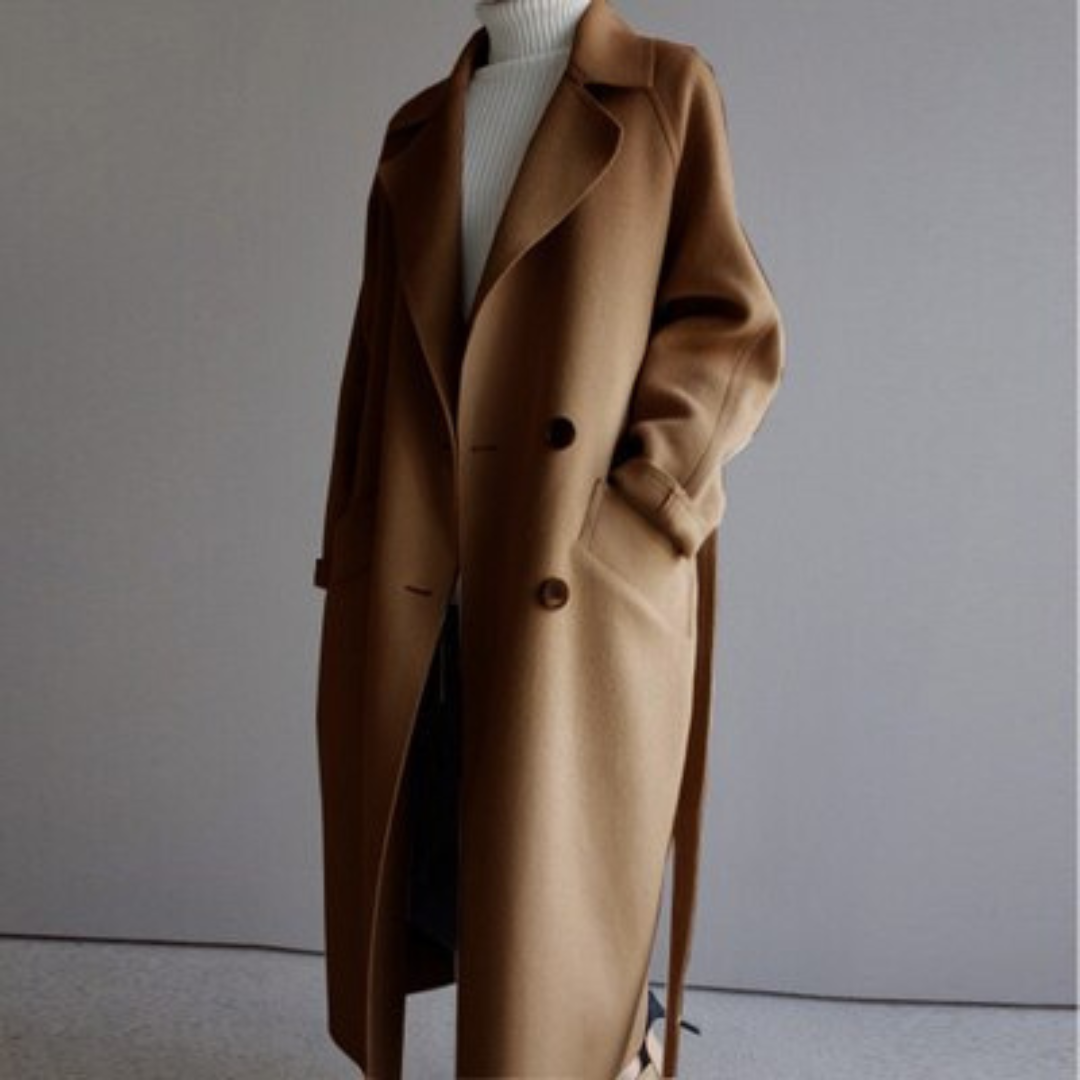 Fenne Women's Coat | Elegant Wool Blend Long Coat