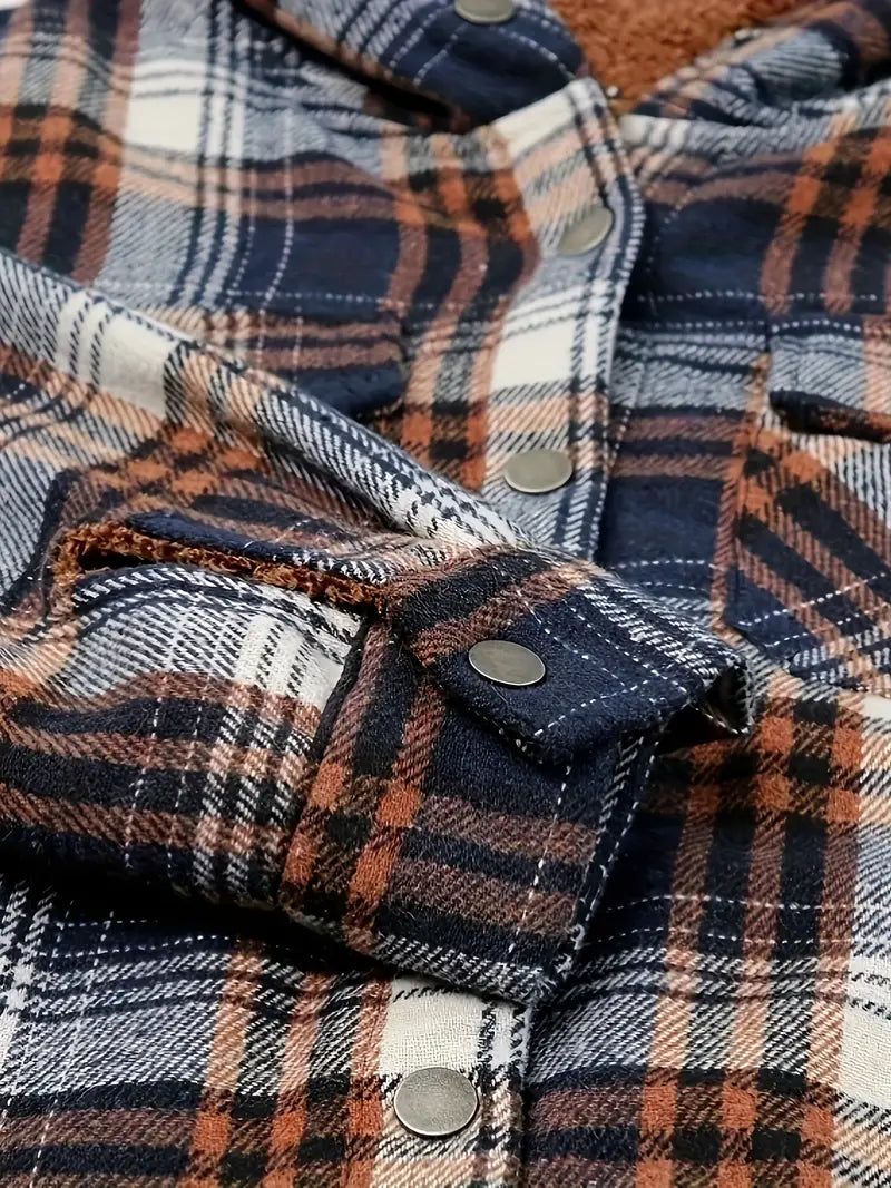 Kaiden Jacket | Plaid Zip-Up Hooded Jacket for Women