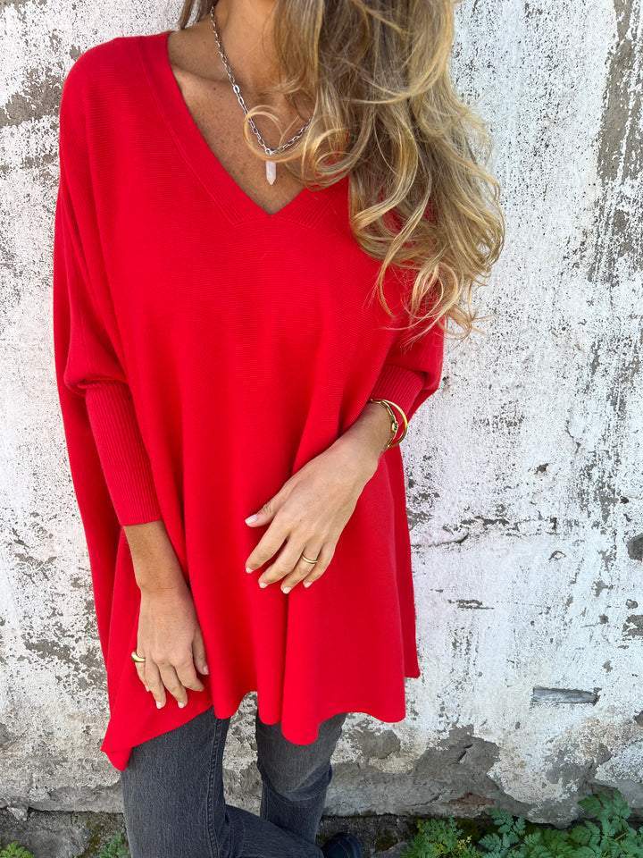 Qiren Jumper | Women's Autumn Oversized Knitted V-Neck Jumper
