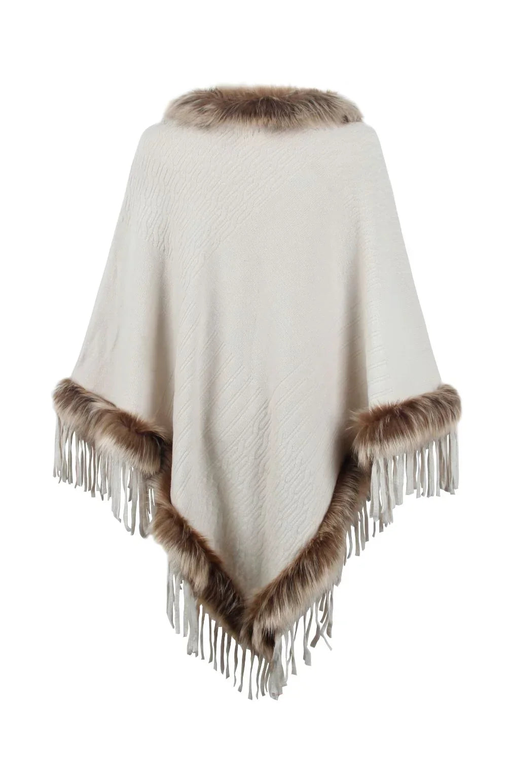 Iri Poncho | Women's Luxurious Winter Poncho with Fringe