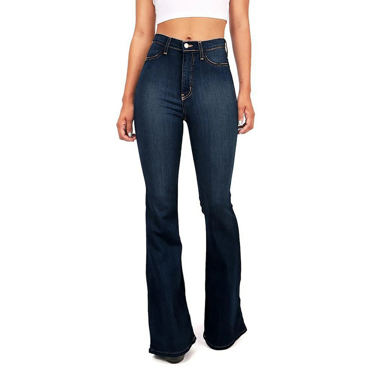 Florie Jeans | Women's High-Waisted Flared Bell Bottom Jeans