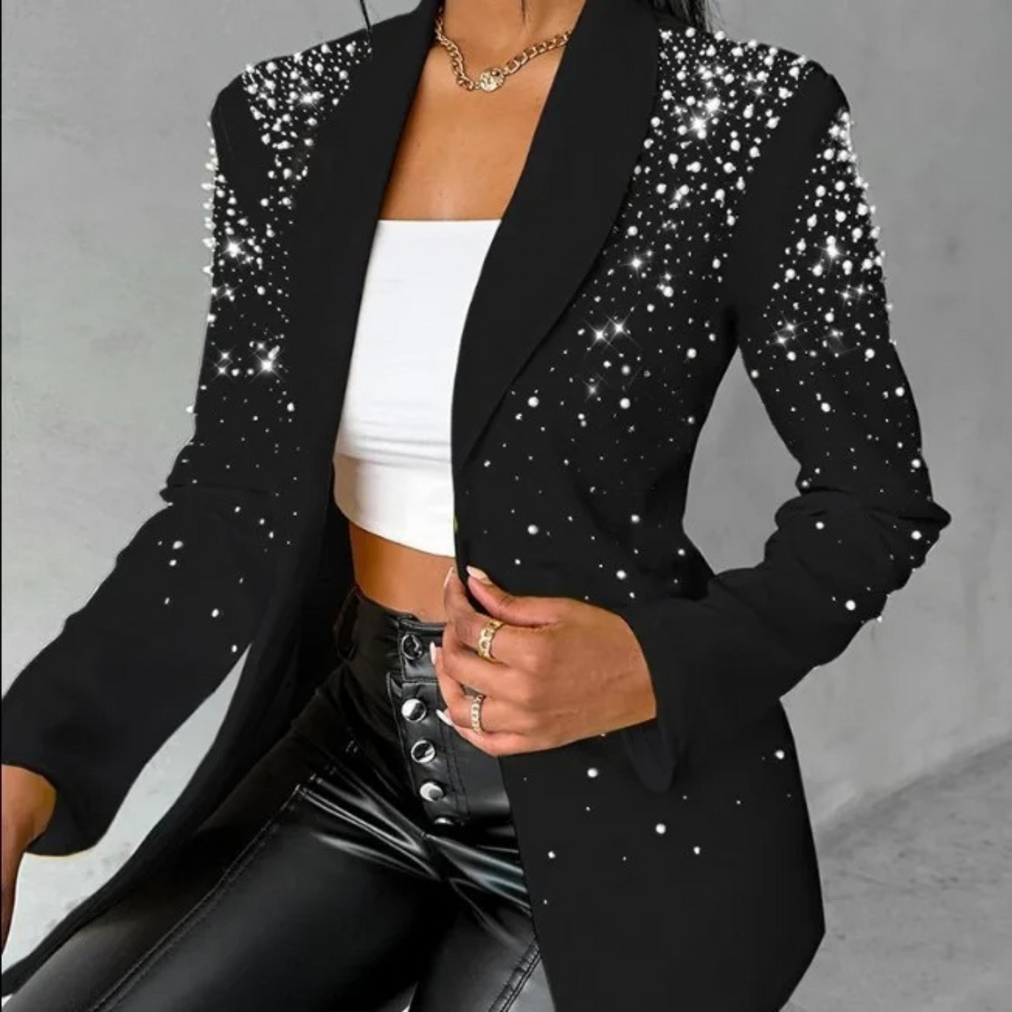 Frona Blazer | Pearl-Embellished Blazer