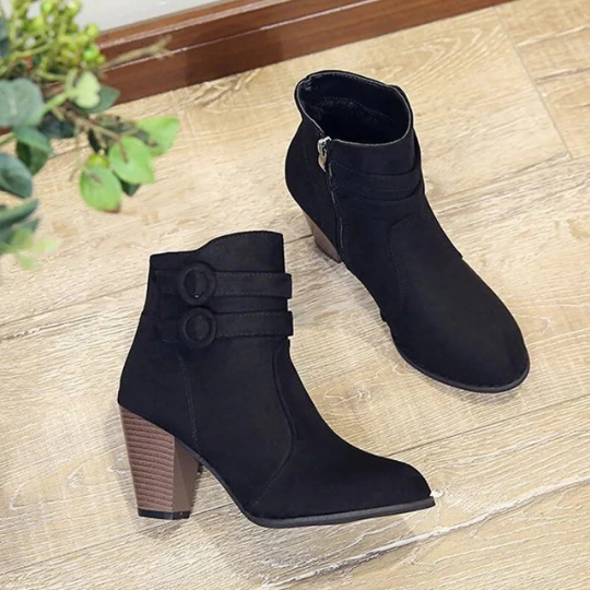 Filippa Ankle Boots | High Heel with Double Straps & Zip