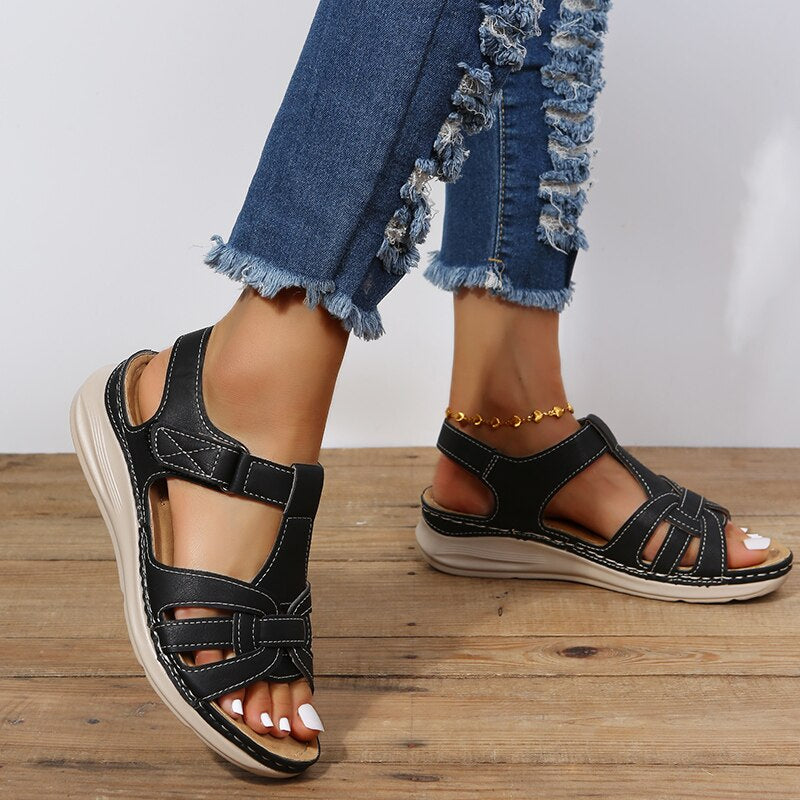 Annie Hiking Sandals | Women’s Platform Sandals with Cushioned Sole and Adjustable Straps