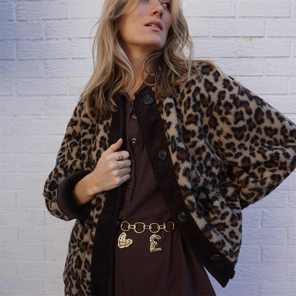 Nikki Jacket | Women's Autumn Leopard Print Fleece Jacket
