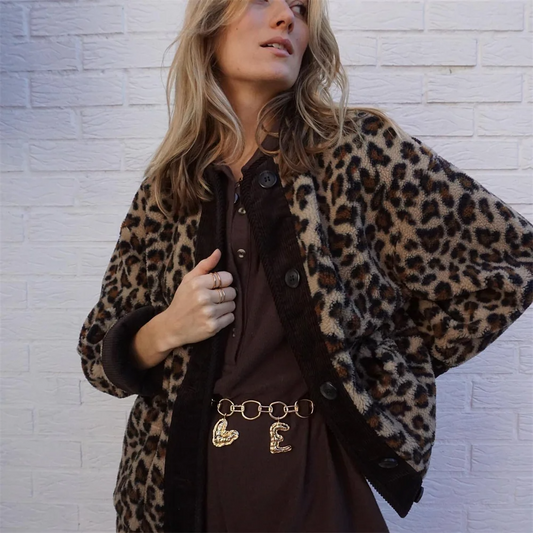 Nikki Jacket | Women's Autumn Leopard Print Fleece Jacket