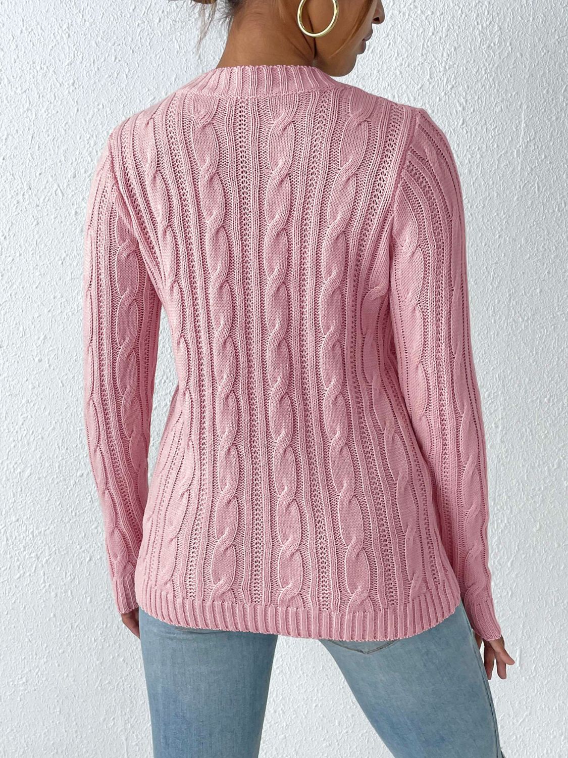 Fianna Sweater | Cable Knit Round Neck Sweater