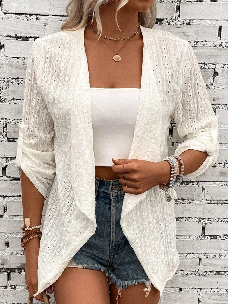 Parveen Cardigan | Women's Autumn Crochet Knit Front Relaxed Fit Cardigan