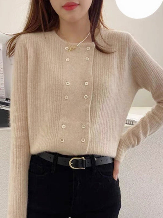 Idiana Cardigan | French-Style Double-Breasted Knitted Sweater