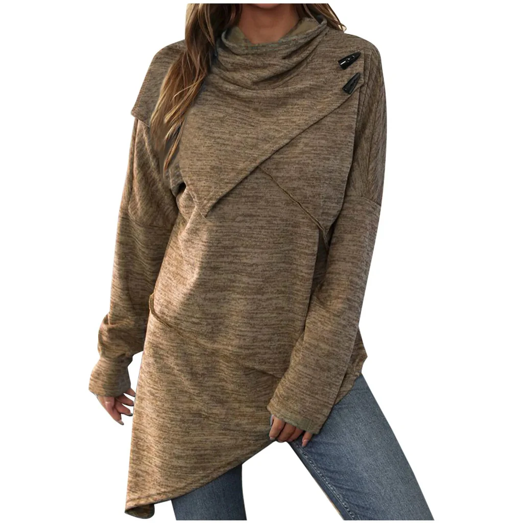 Fawn Turtleneck Sweater | Asymmetric Hem & Casual Fit