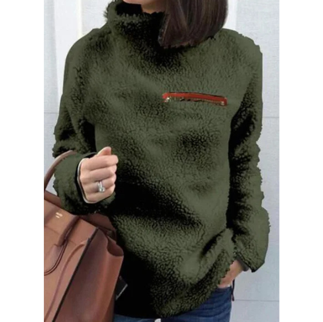 Hediah Sweater | Felmina Women's Fleece Turtleneck with Zipper