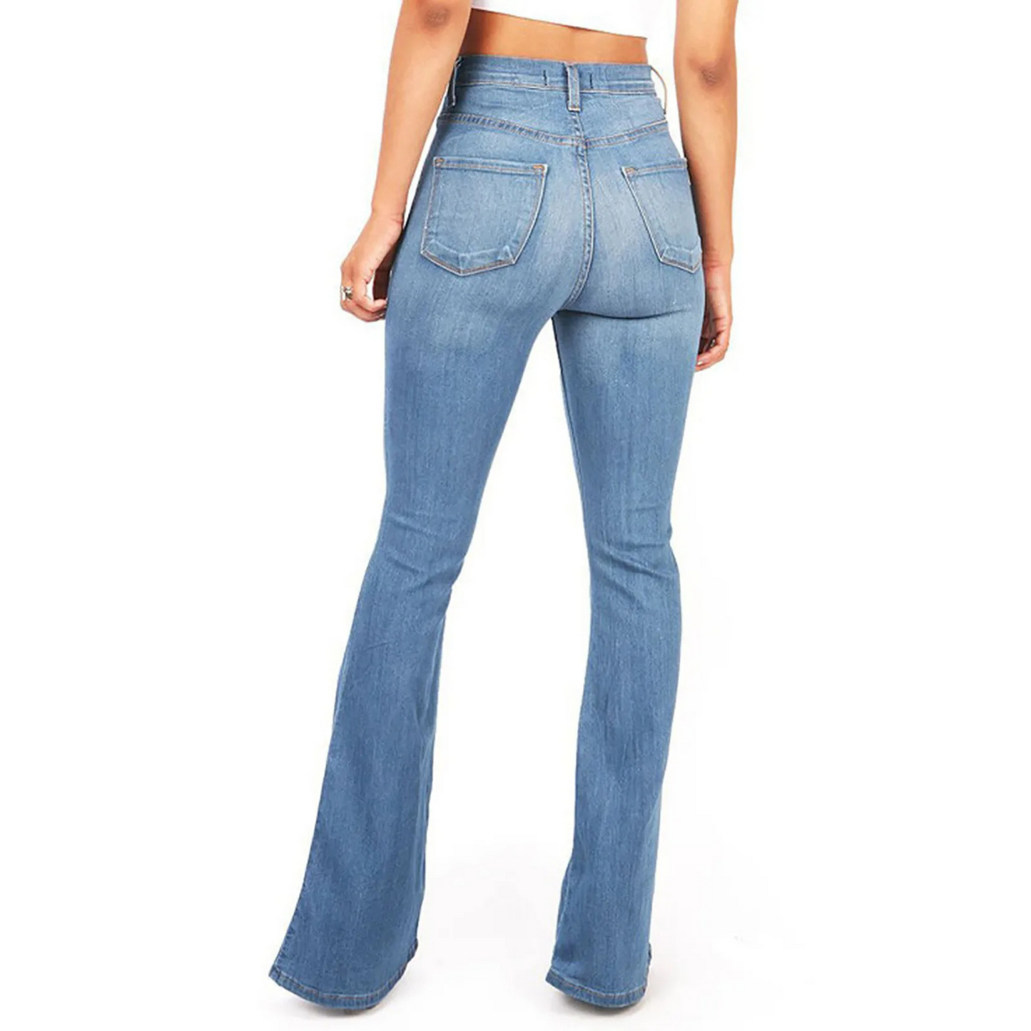 Florie Jeans | Women's High-Waisted Flared Bell Bottom Jeans