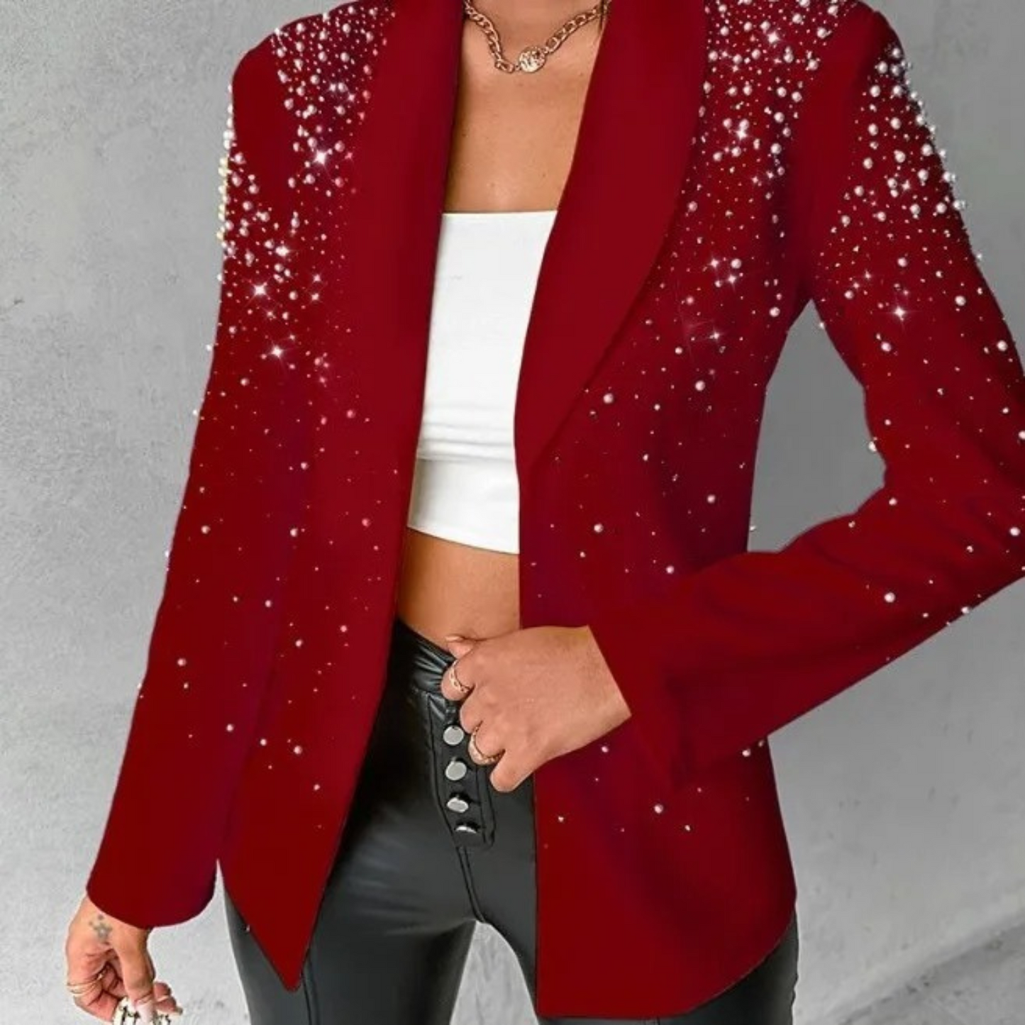 Frona Blazer | Pearl-Embellished Blazer