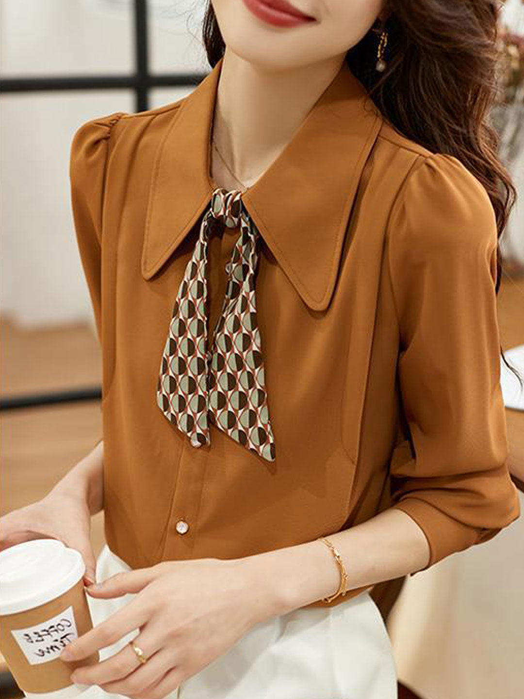 Iyla Blouse | Vintage Chiffon Blouse with Tie Design