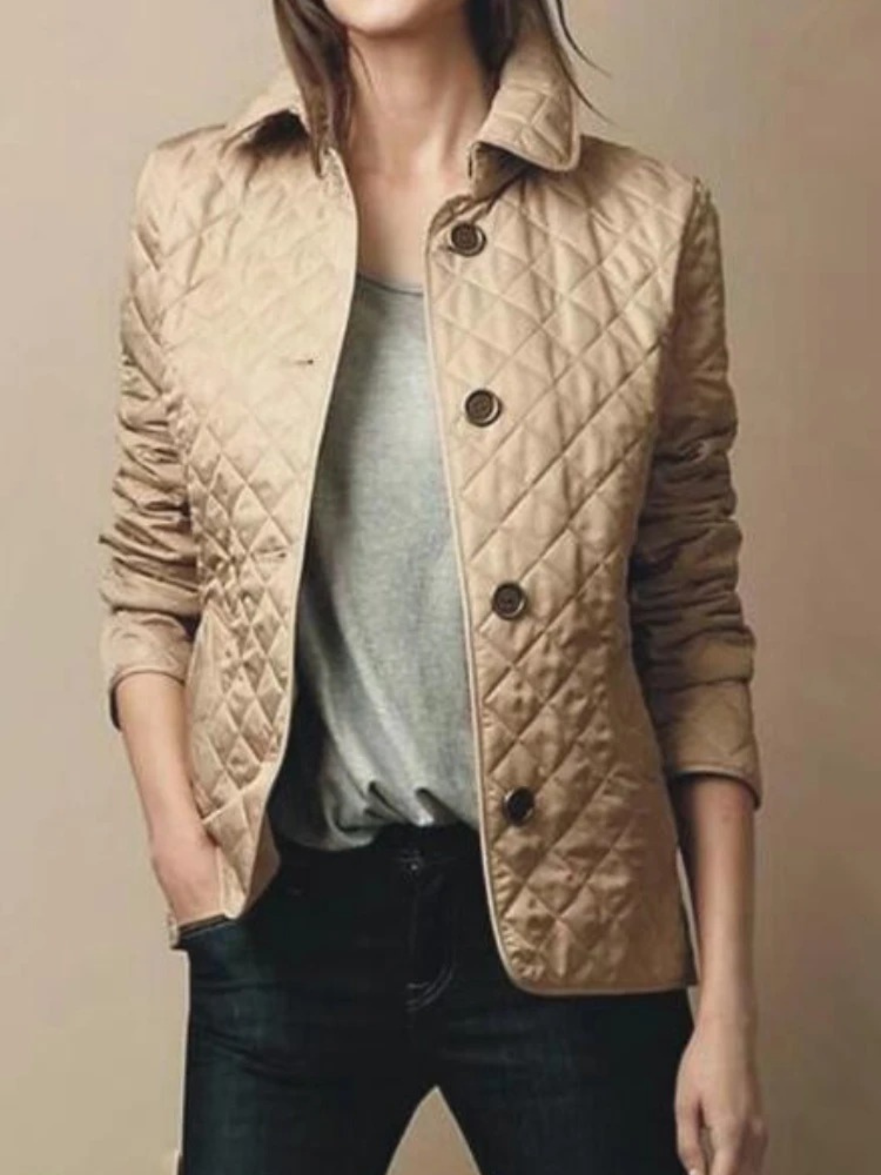 Padma Jacket | Women's Autumn Casual Quilted Jacket with Turned-Down Collar