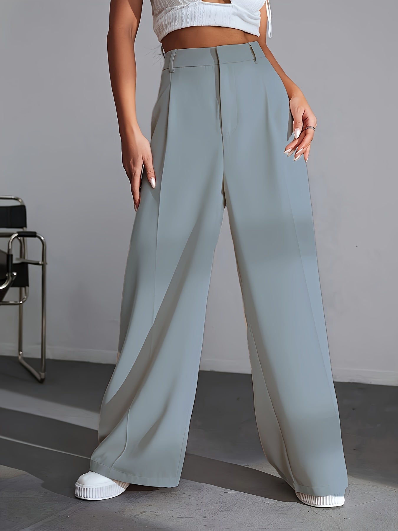 Indran Pants | Wide-Leg High-Waisted Trousers