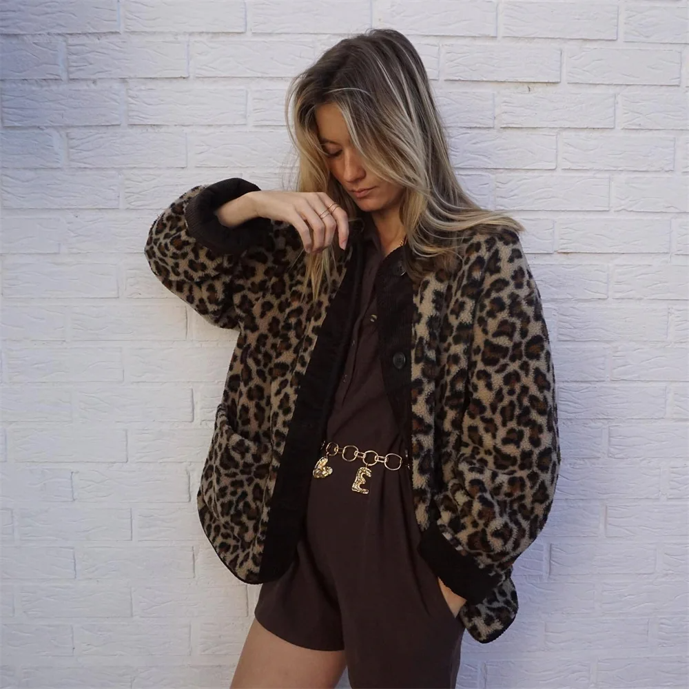 Nikki Jacket | Women's Autumn Leopard Print Fleece Jacket