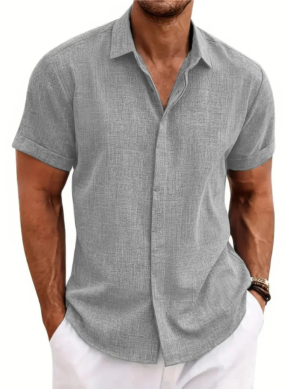 Floriane Shirt | Men’s Short-Sleeve Beach Shirt with Button-Down Front