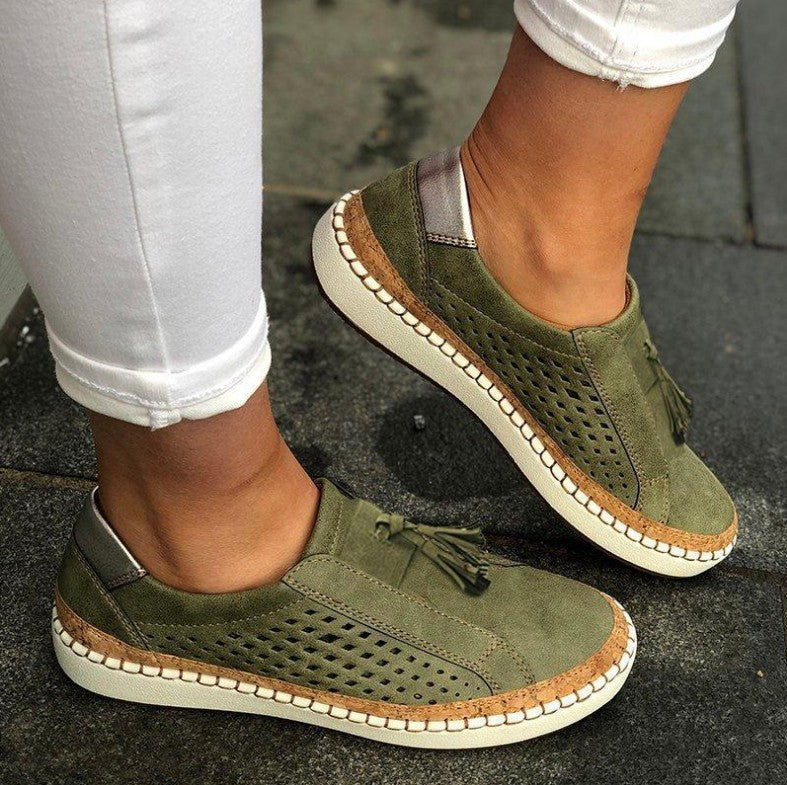 Cirelyn Women's Shoes | Casual Breathable Slip-On Loafers with Tassel Detail