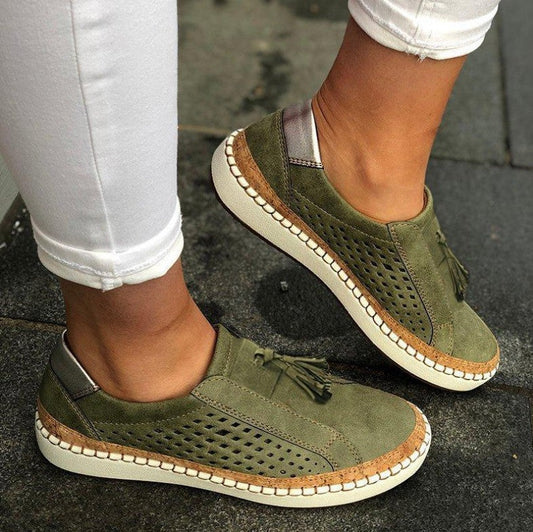 Cirelyn Women's Shoes | Casual Breathable Slip-On Loafers with Tassel Detail