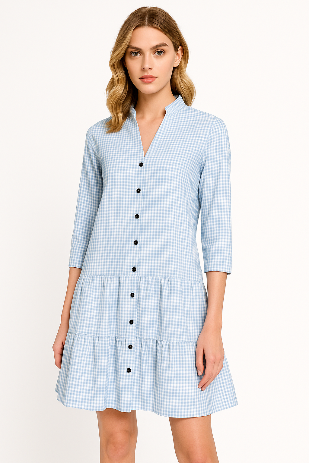 Betina Dress | Long Sleeve Summer Dress for Women with Buttoned Collar