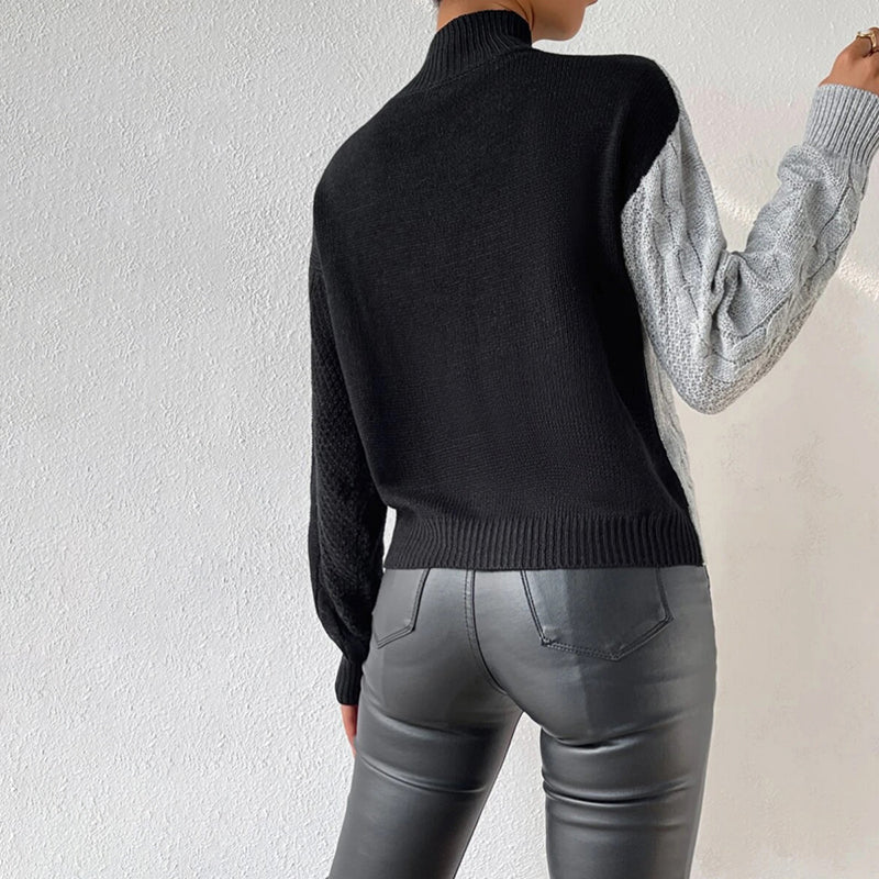 Oliana Jumper | Women's Winter Patchwork Turtleneck Knit Jumper