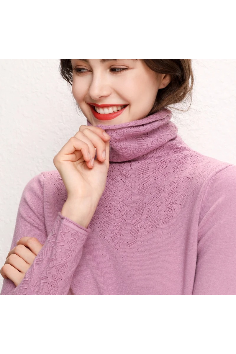 Ivy Turtleneck | Cozy Jacquard Fleece Women's Turtleneck Sweater