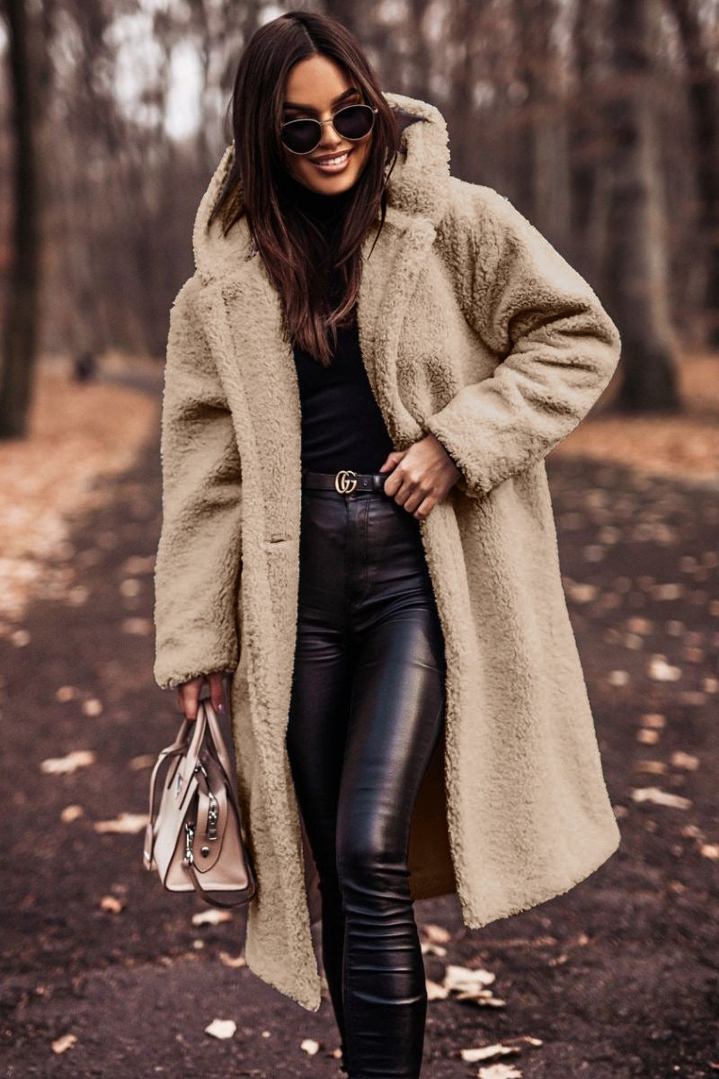 Georgina Coat | Cozy Long Teddy Plush Coat