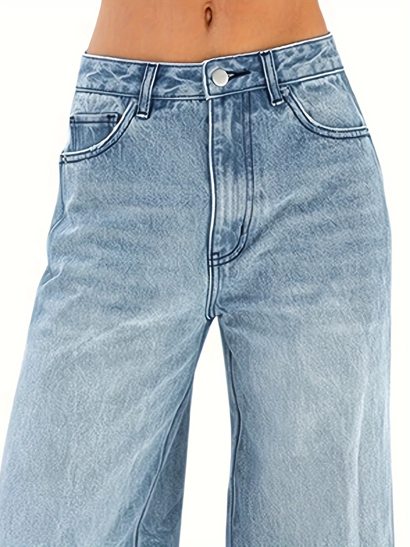 Josie Jeans | Washed Blue Wide-Leg Denim Jeans