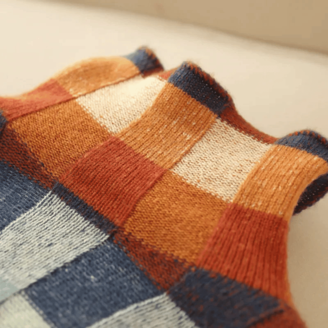 Kayleigh Sweater | Cashmere Patchwork Turtleneck Knit