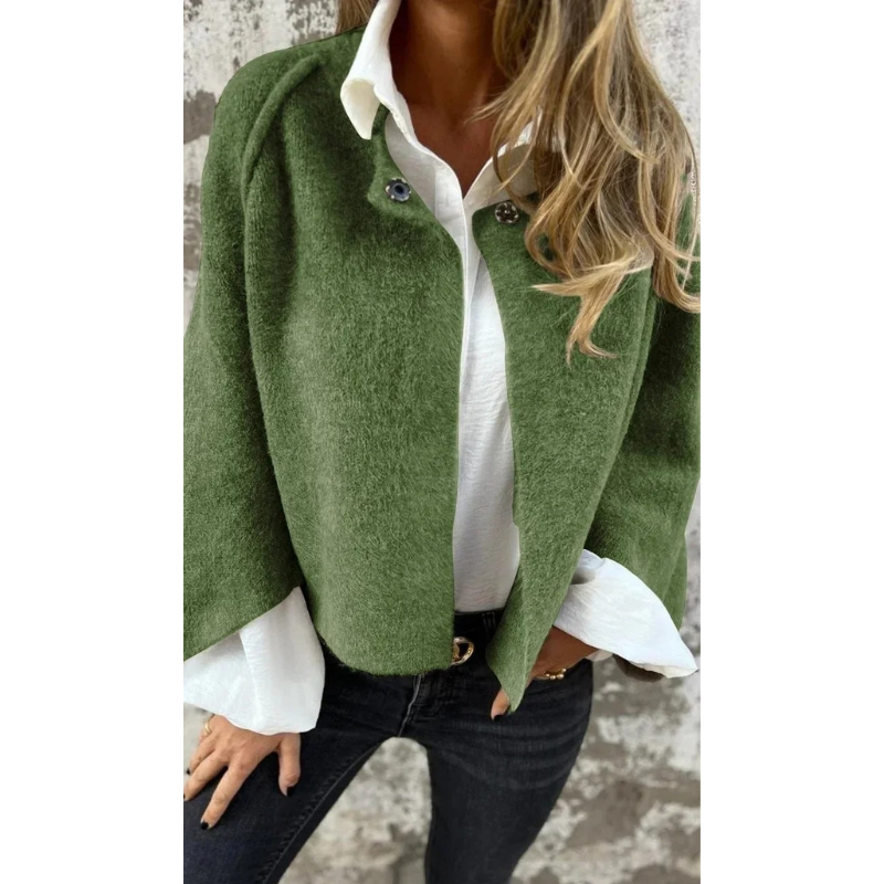 Holly Cardigan | Wool Blend Button-Up Cardigan