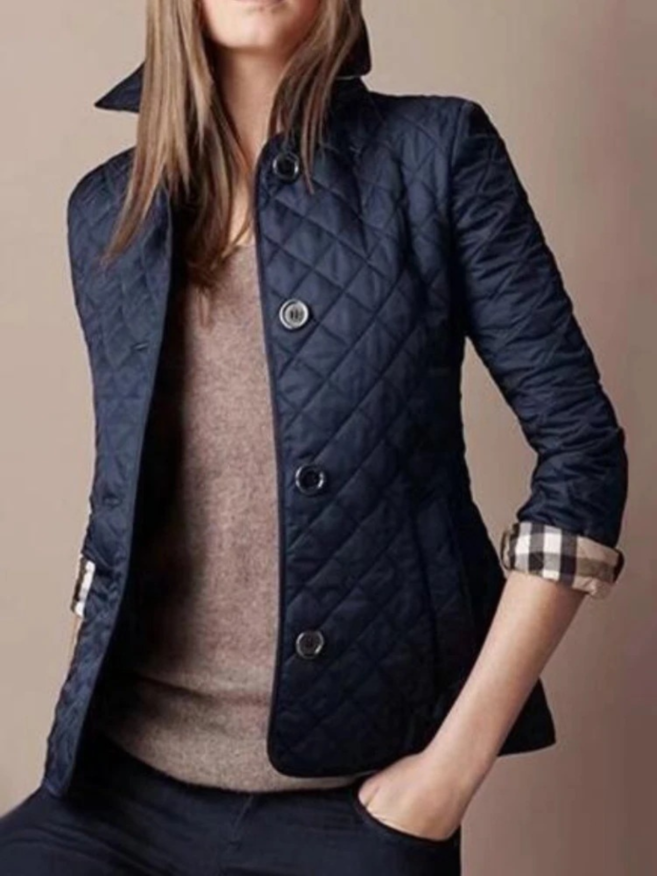 Padma Jacket | Women's Autumn Casual Quilted Jacket with Turned-Down Collar