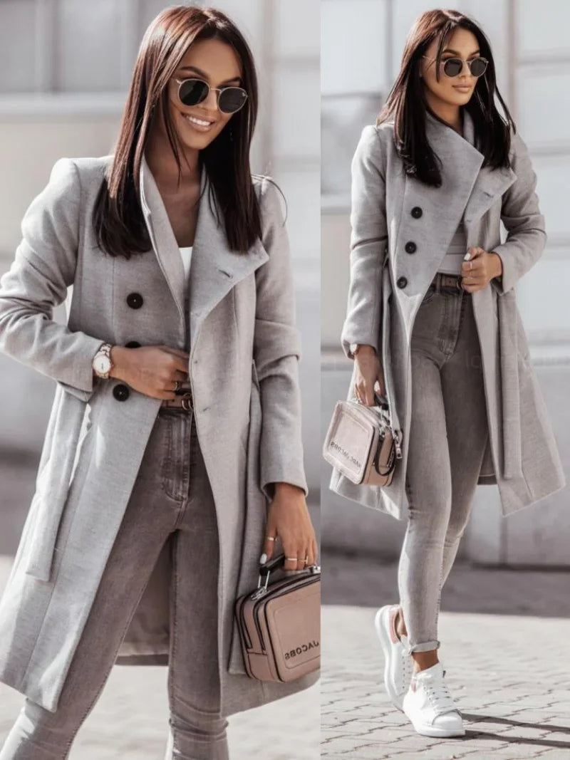 Rayah Trench Coat | Women's Autumn Classic Double-Breasted Trench Coat