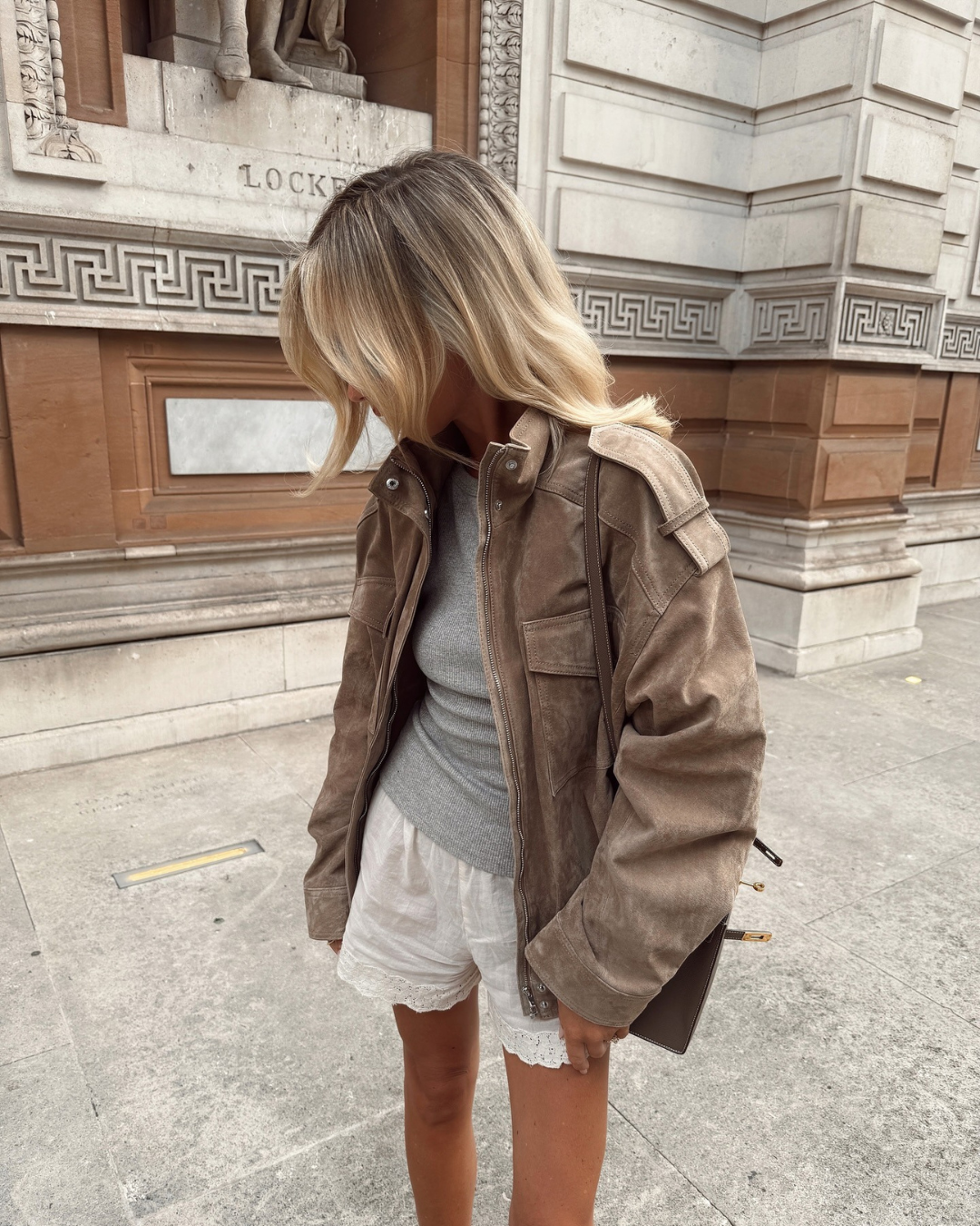 Rasma Jacket | Women's Autumn Khaki Suede Jacket