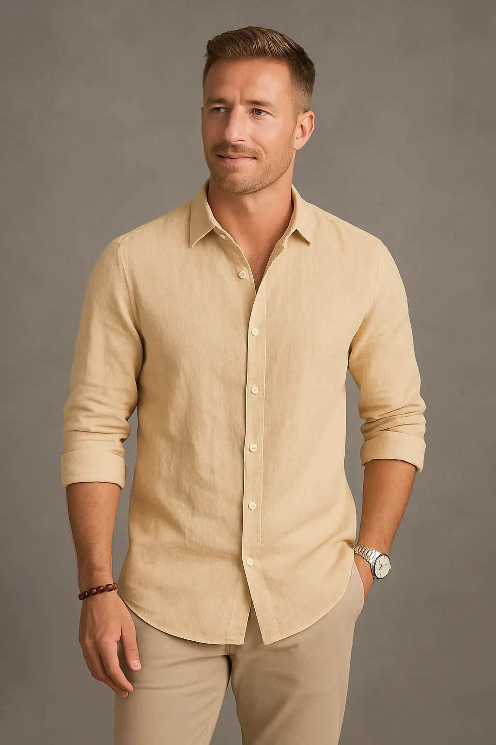 Fenn Shirt | Men’s Long-Sleeve Linen Shirt with Button-Down Front