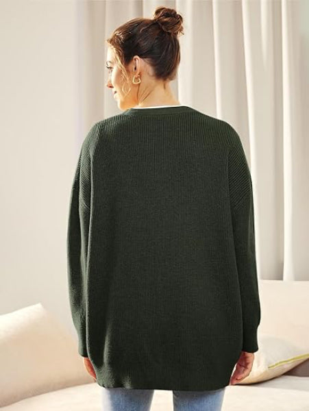 Parvinder Cardigan | Women's Autumn Oversized V-Neck Button Cardigan