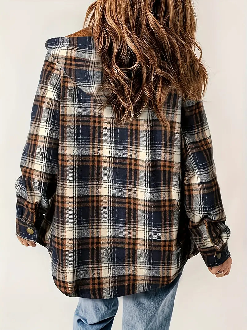 Kaiden Jacket | Plaid Zip-Up Hooded Jacket for Women