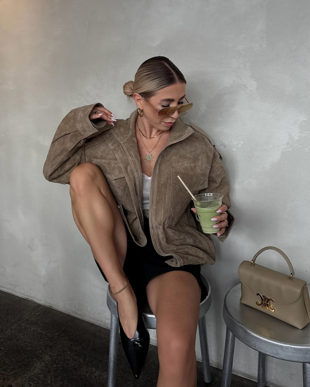 Rasma Jacket | Women's Autumn Khaki Suede Jacket